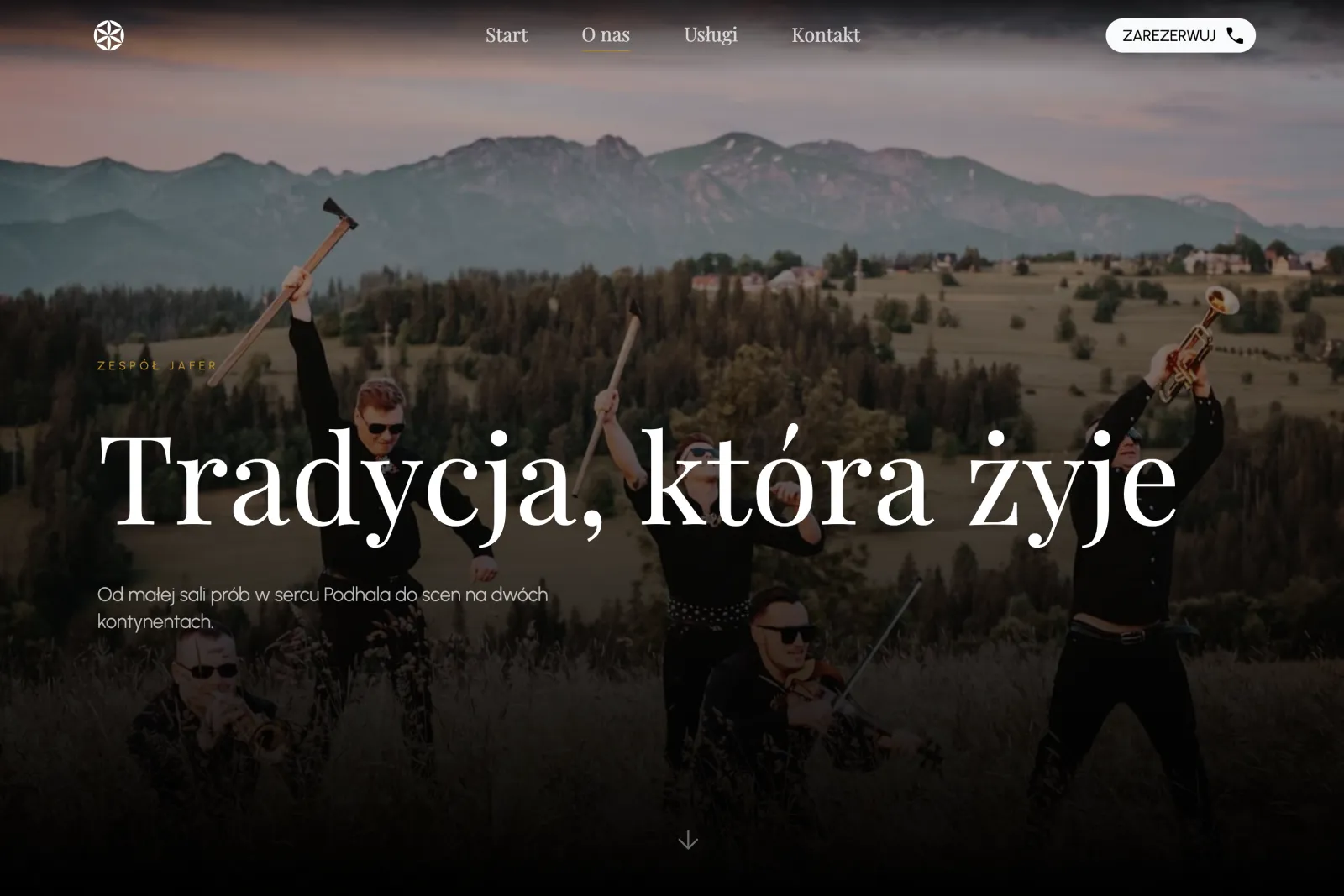 Strona internetowa zespołu Kapela JAFER — realizacja blackpixel